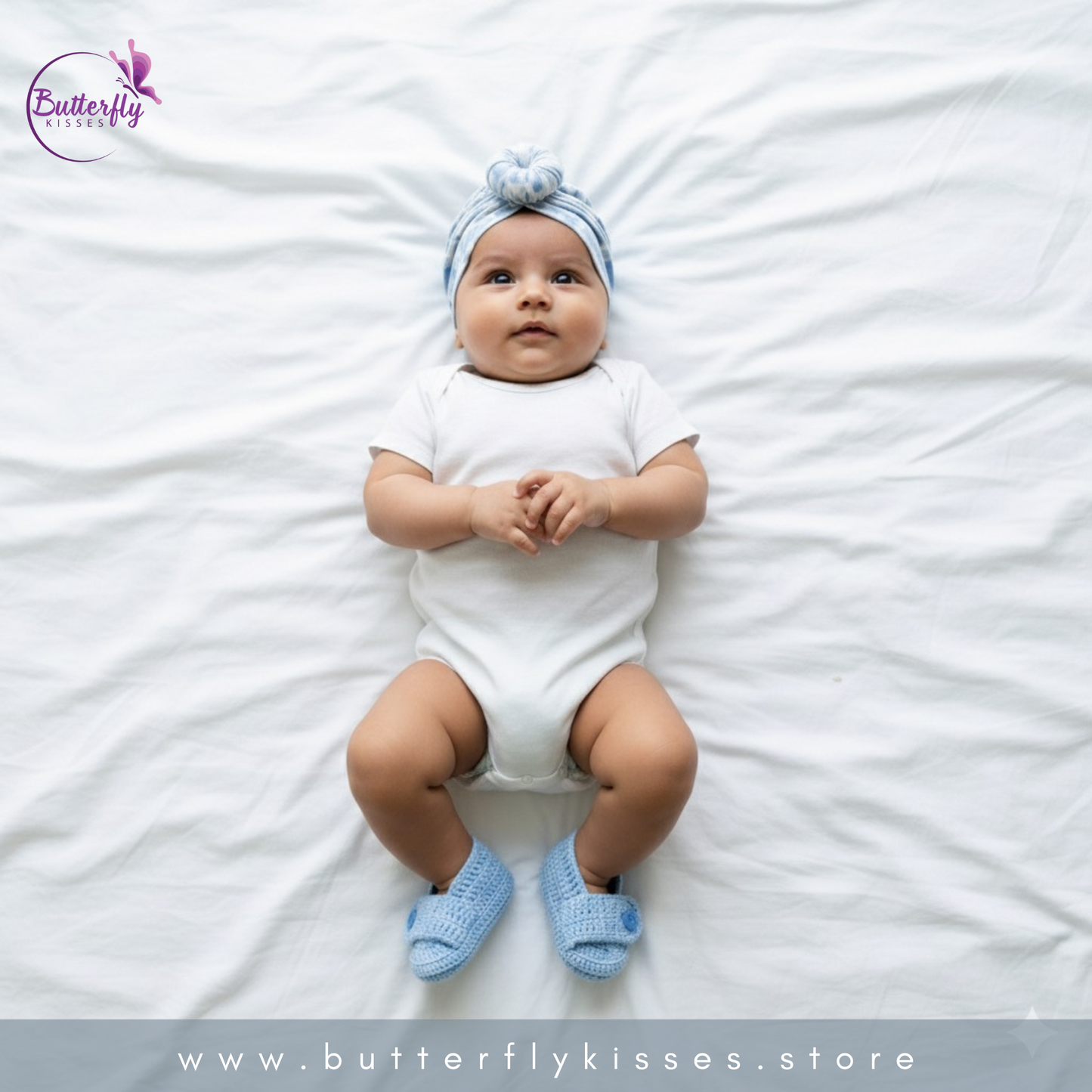 Little Coastal Bloom Turban & Bootie Set