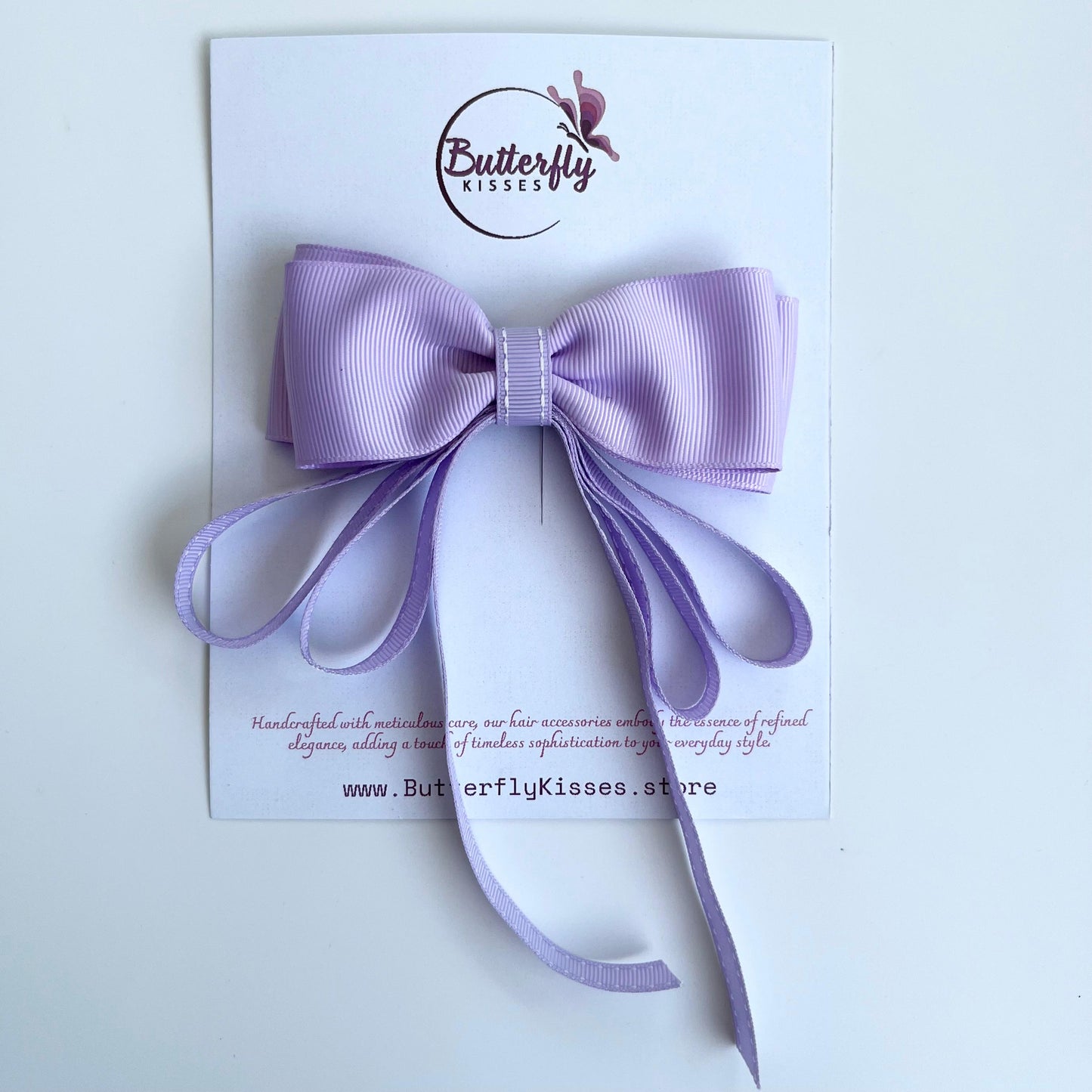 Lavender Charm Pigtail Bow with Tail