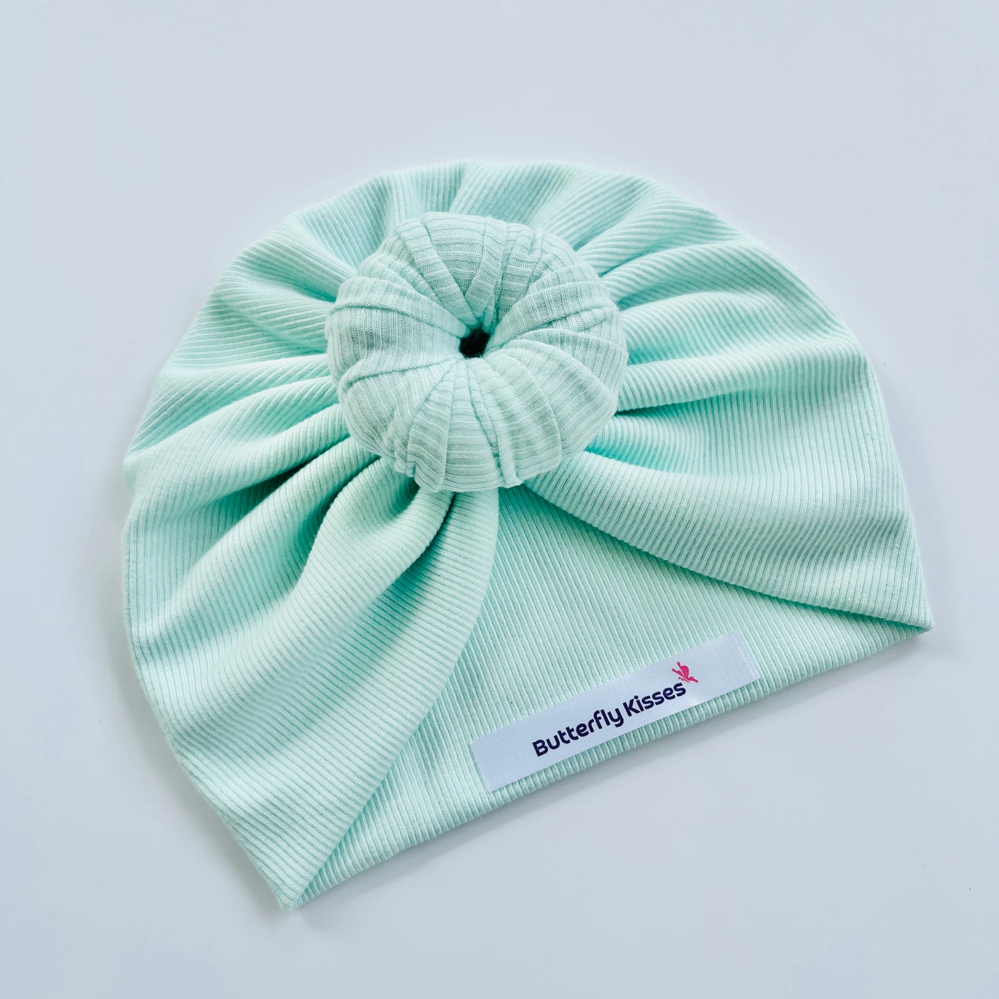 Mint Green Baby Turban Hat – Soft & Stylish Headwear for Your Little One