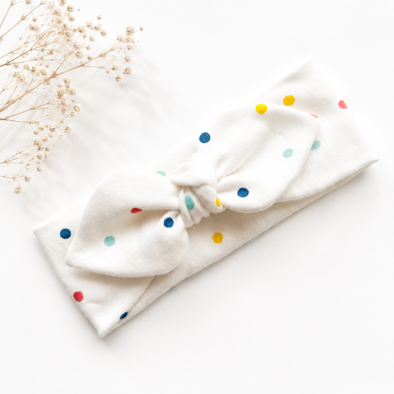 Solid colour classic bunny knot headband