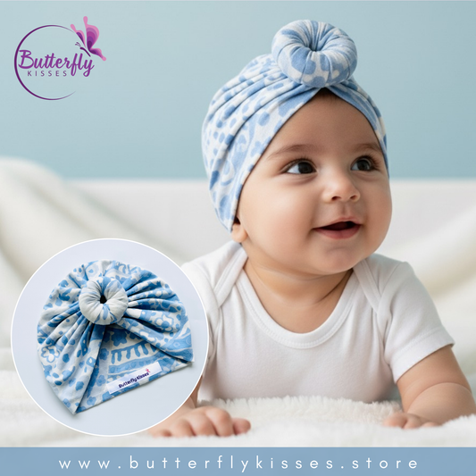 Sky Blossom Donut Design Baby Turban Hat