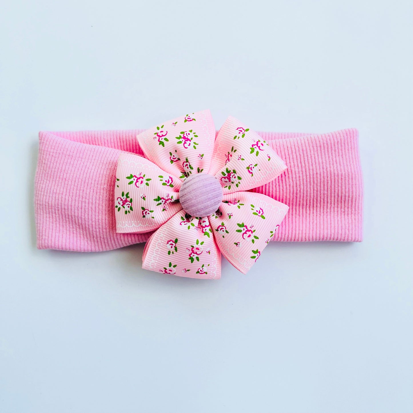 Baby Headband with Ribbon Flower Petals – Soft, Stylish, and Comfortable