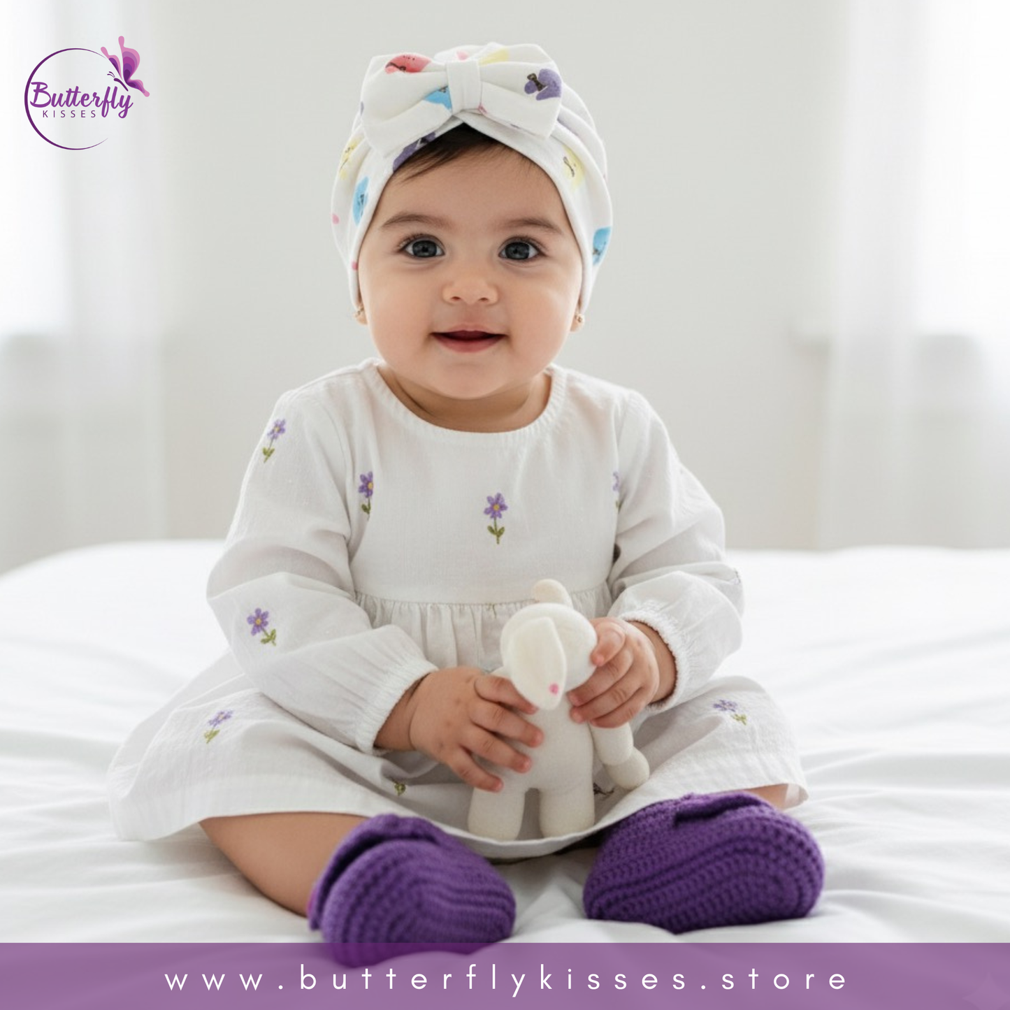 The Dreamy Days Baby Girl Accessory Set - Turban, Headband & Booties