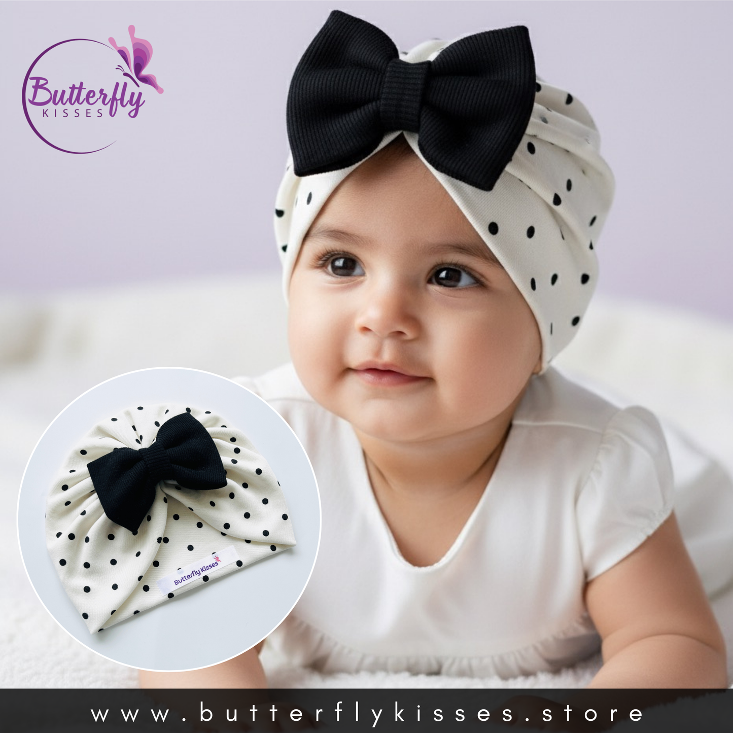 Polka Charm Bow Turban