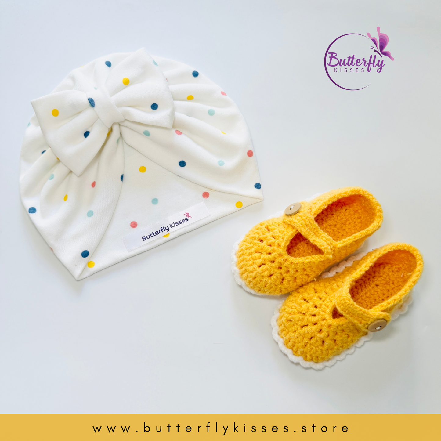 Sprinkle Dot Bow & Booties Set