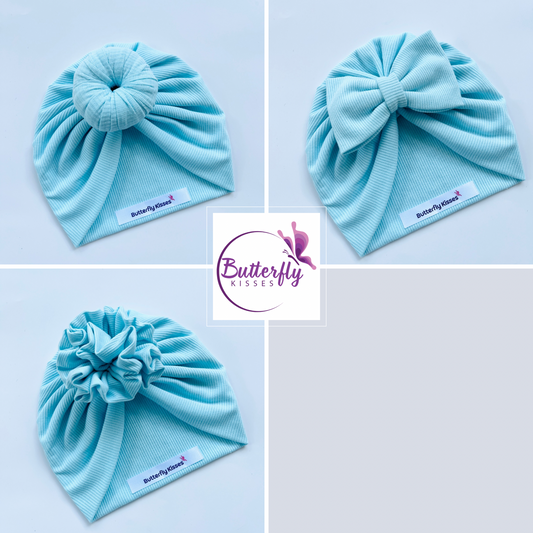 Light Blue Baby Turban Hats