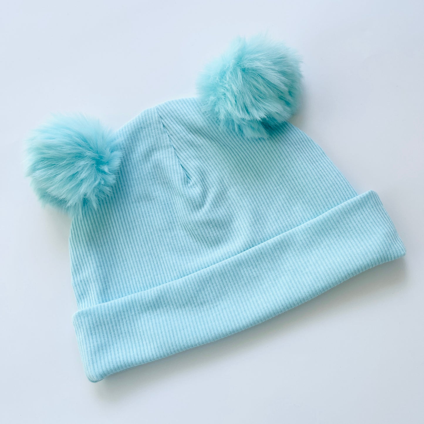 Blue Beanie Hat wIth Blue Pom Pom Balls for Babies & Kids