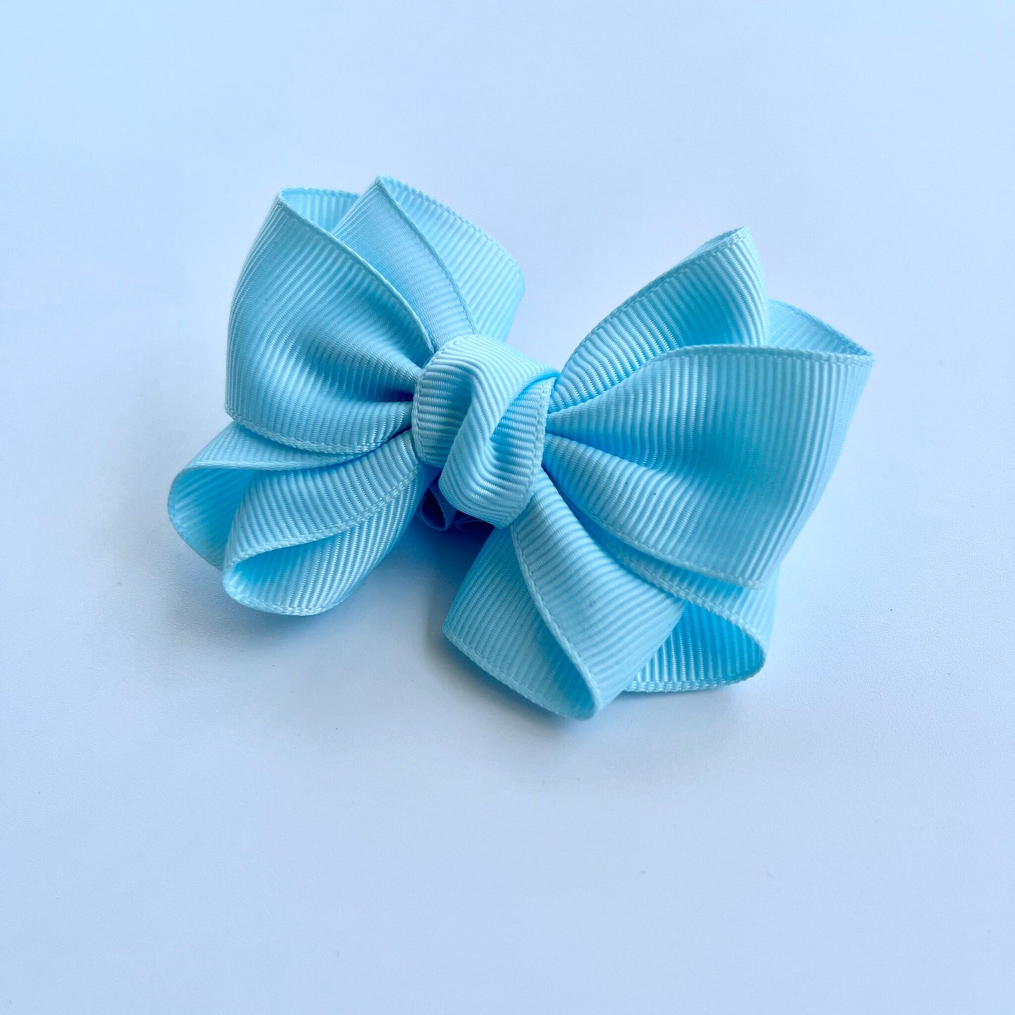 Blue Colour Twisted Ribbon Bow Hair Clip