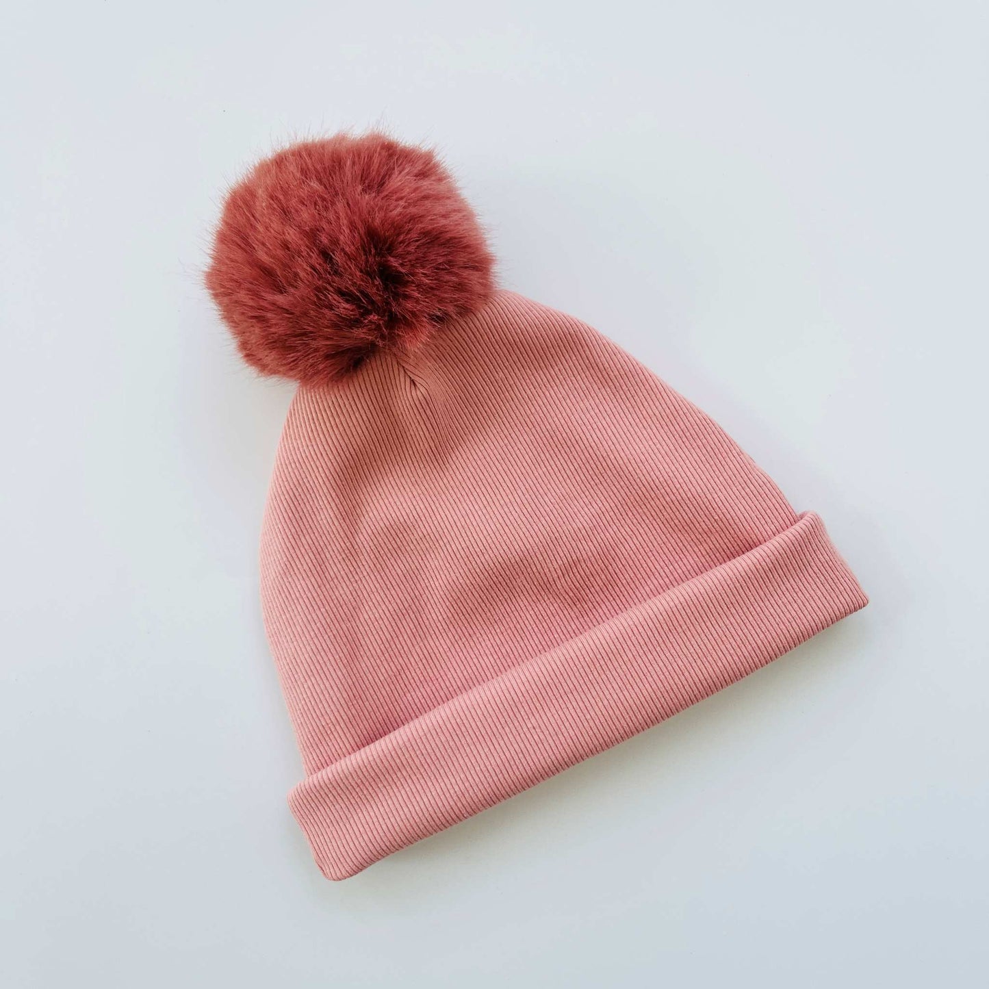 Rose Gold Classic Pom Pom Beanie – Winter Hat for Babies & Kids