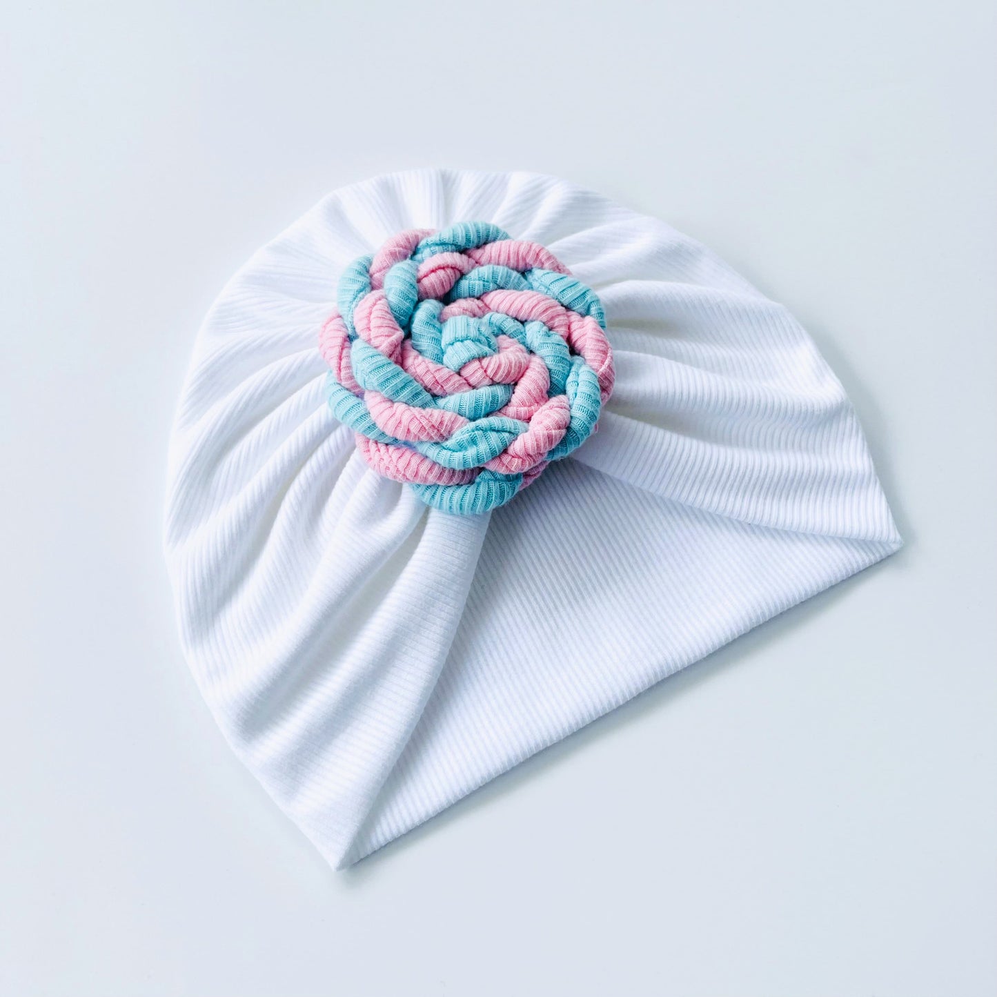 Candy Twist Baby Turban - Pastel Blue & Pink