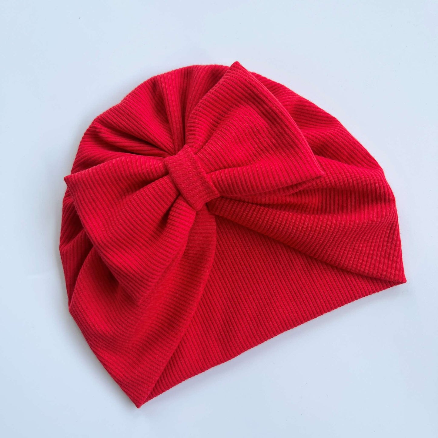 Red Colour Baby Turban with Bow, Donut, and Flower Designs