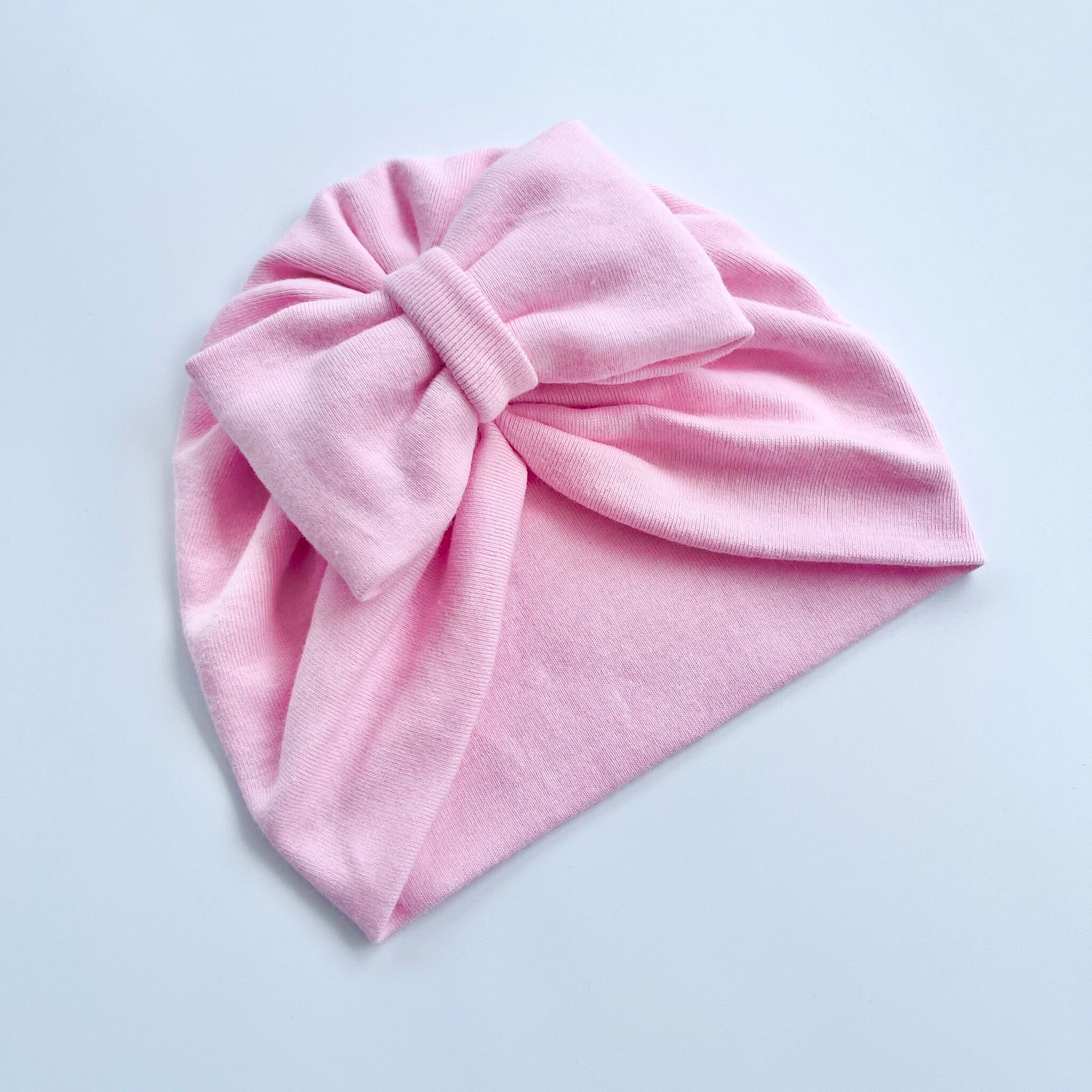Soft Pink Colour Baby Turban Hats In Bow, Donut & Flower Designs