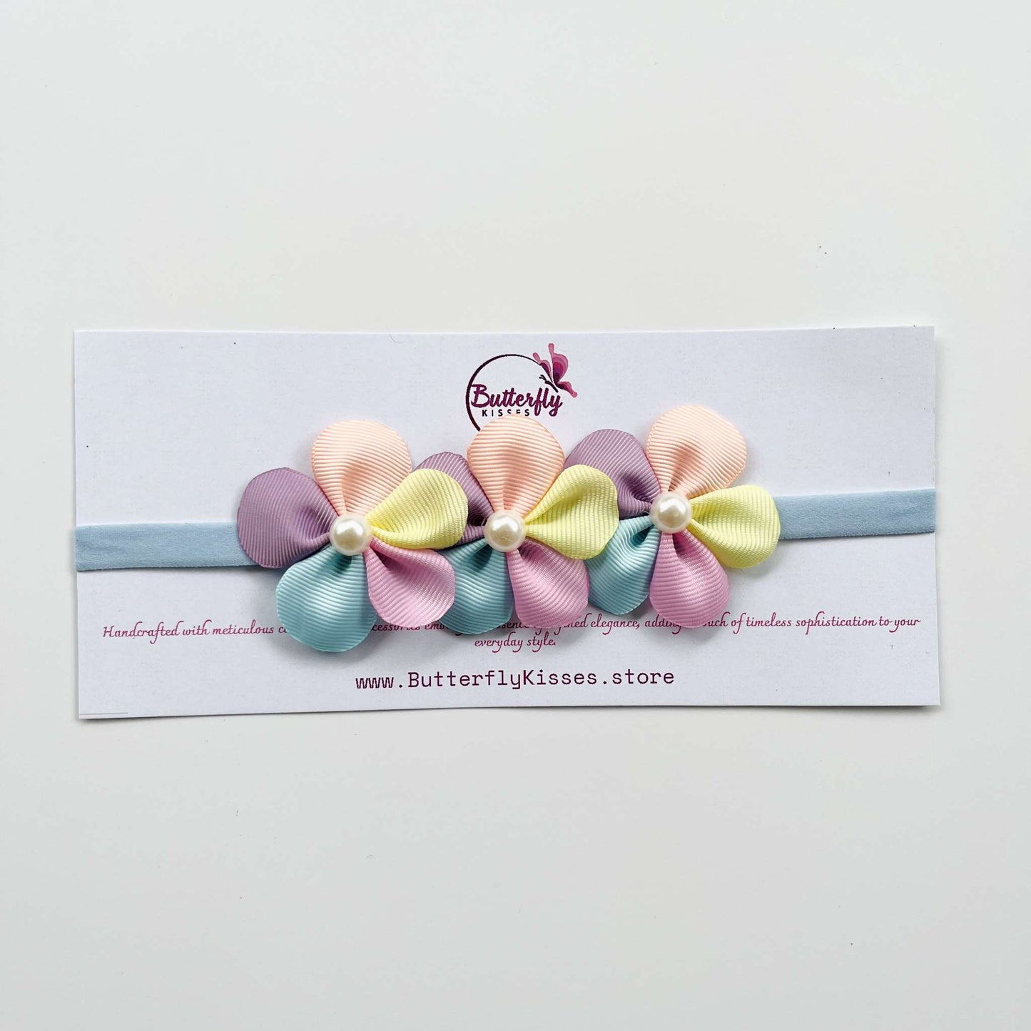 Triple Flower Baby Headband WIth Multicolour Petals