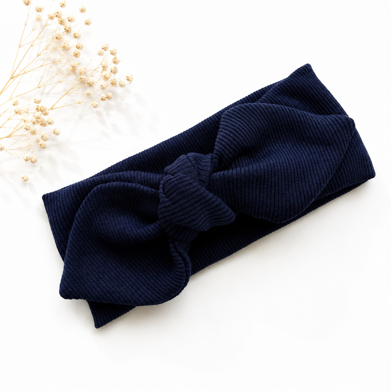 Solid colour classic bunny knot headband