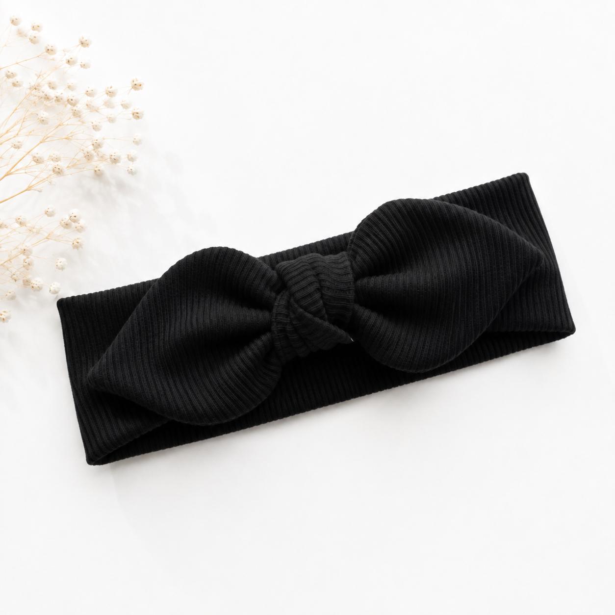 Solid colour classic bunny knot headband