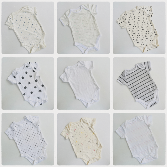 3-6 Months - Soft & Comfy Unisex Baby Bodysuits Vol. 01