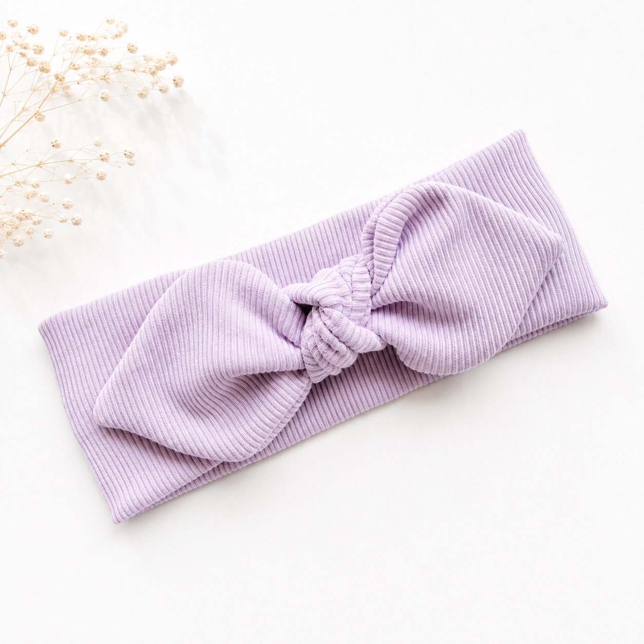 Solid colour classic bunny knot headband