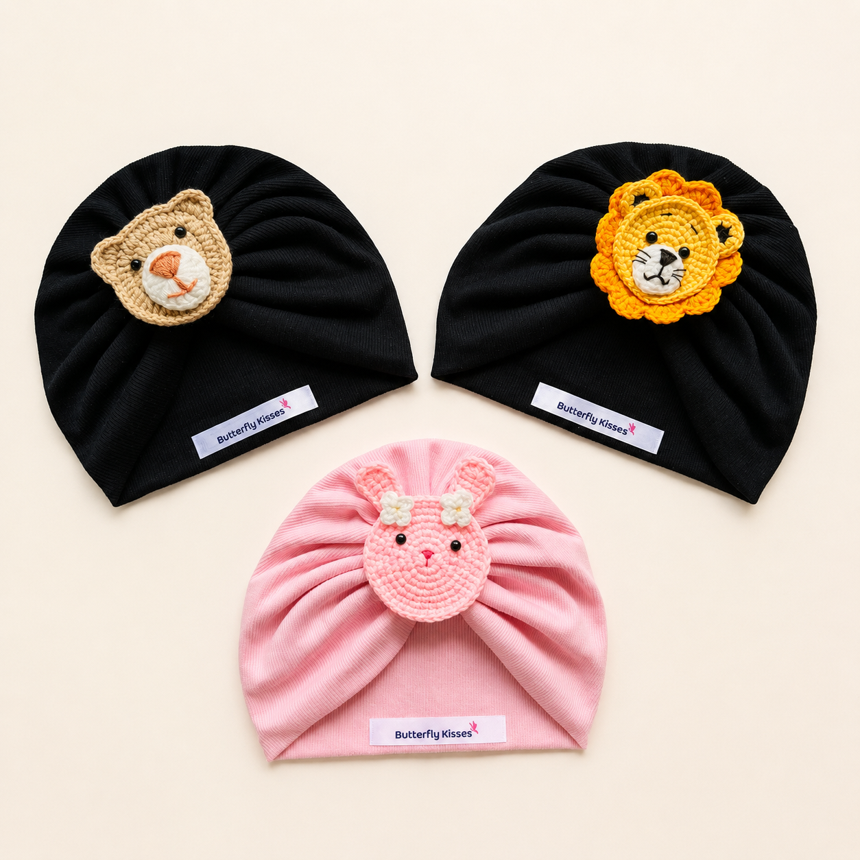 Handmade Animal Baby Turban Hat – Bright Collection