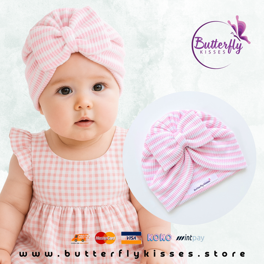 Blush Stripes Baby Turban