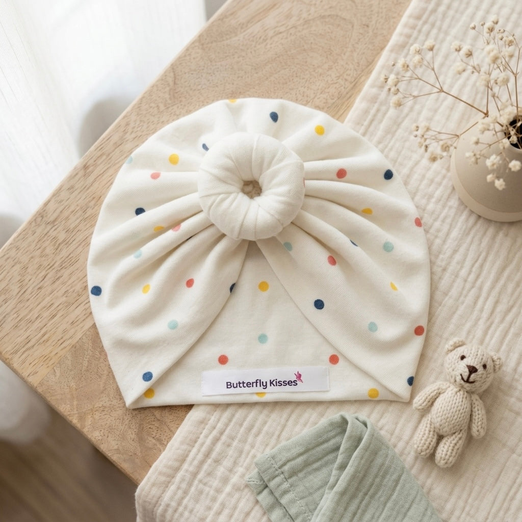Baby Boy Sprinkle Dot Knot Turban – Cotton Beanie Cap