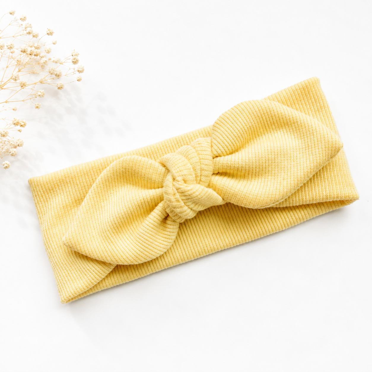 Solid colour classic bunny knot headband