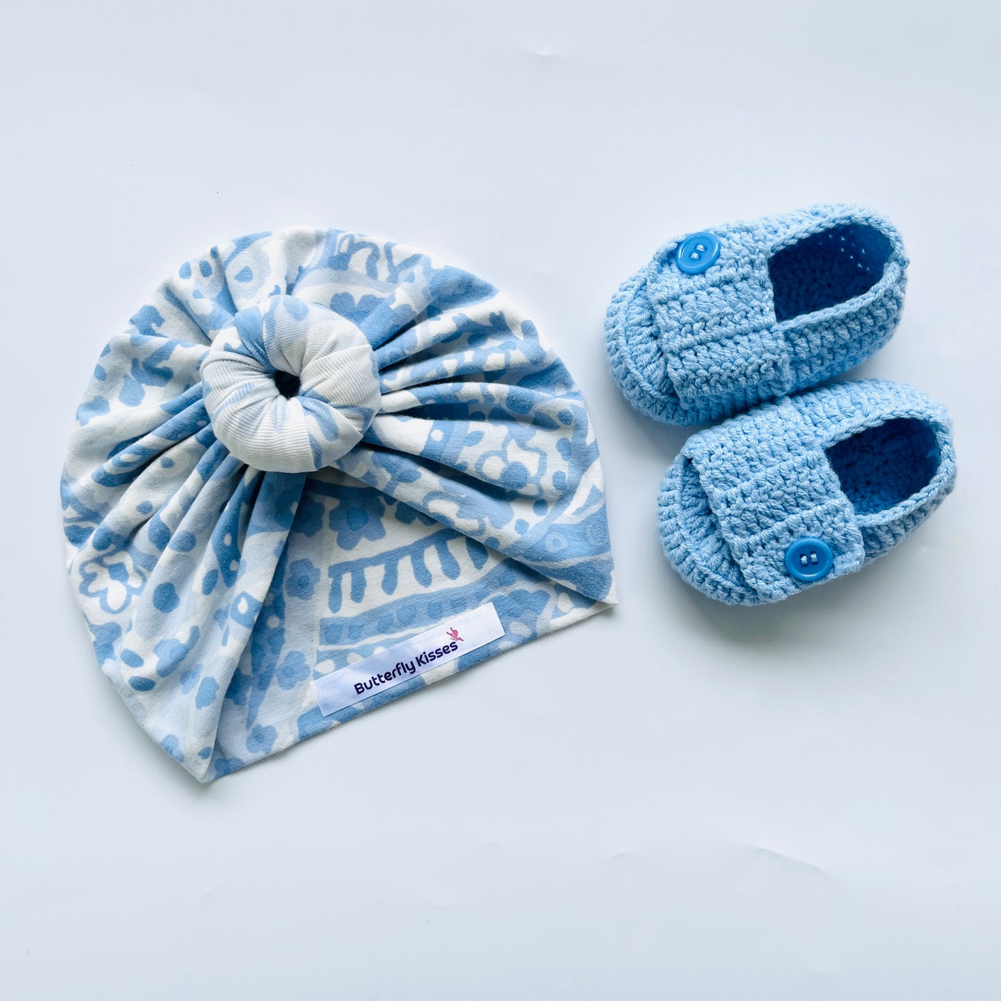 Little Coastal Bloom Turban & Bootie Set