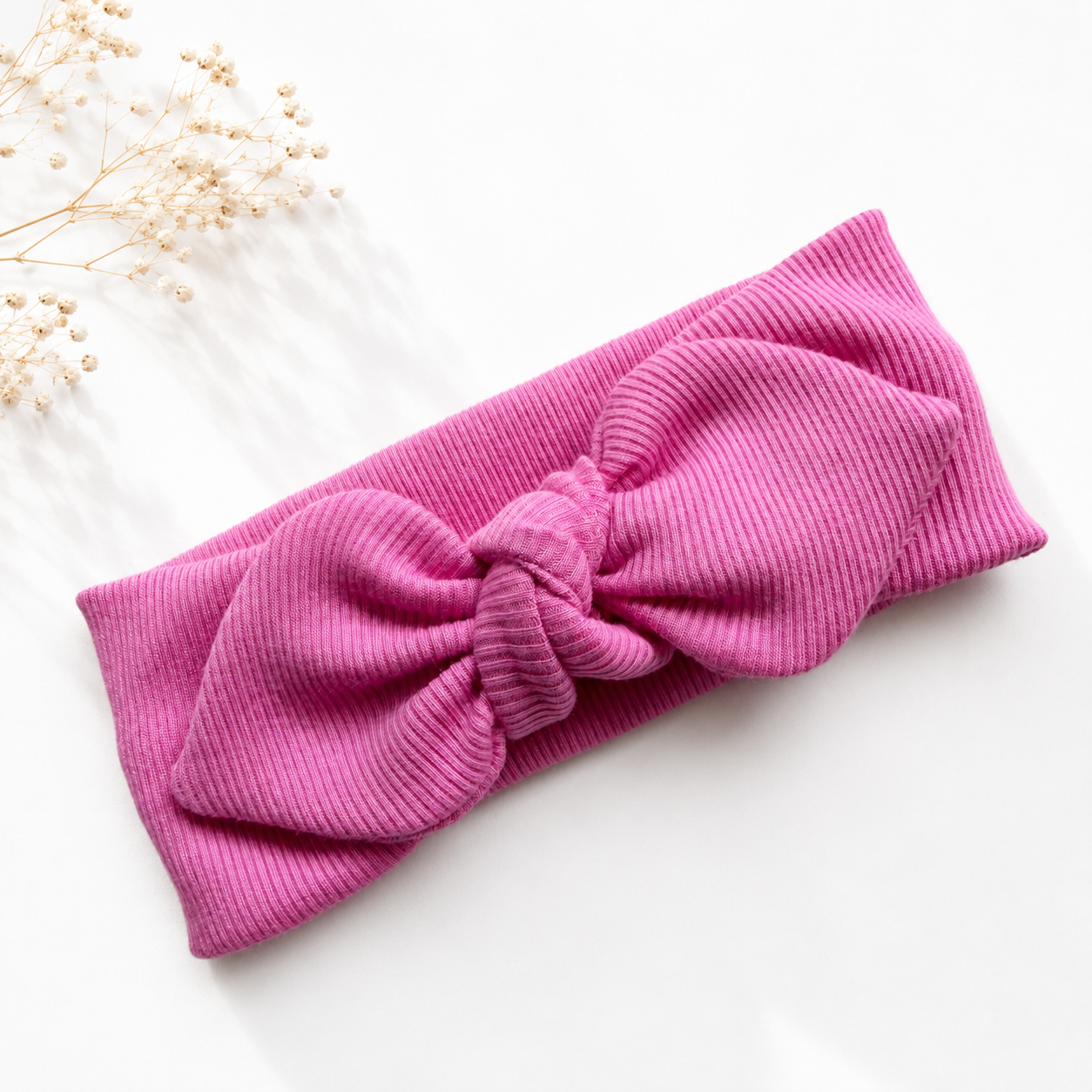 Solid colour classic bunny knot headband