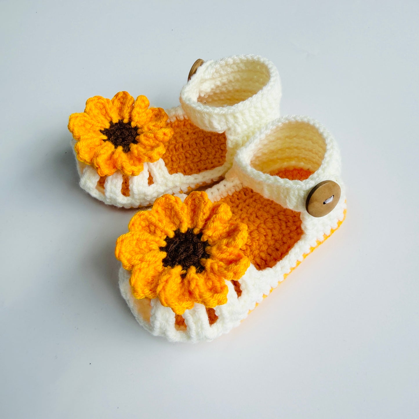 Golden Sunflower Handmade First-Step Sandals