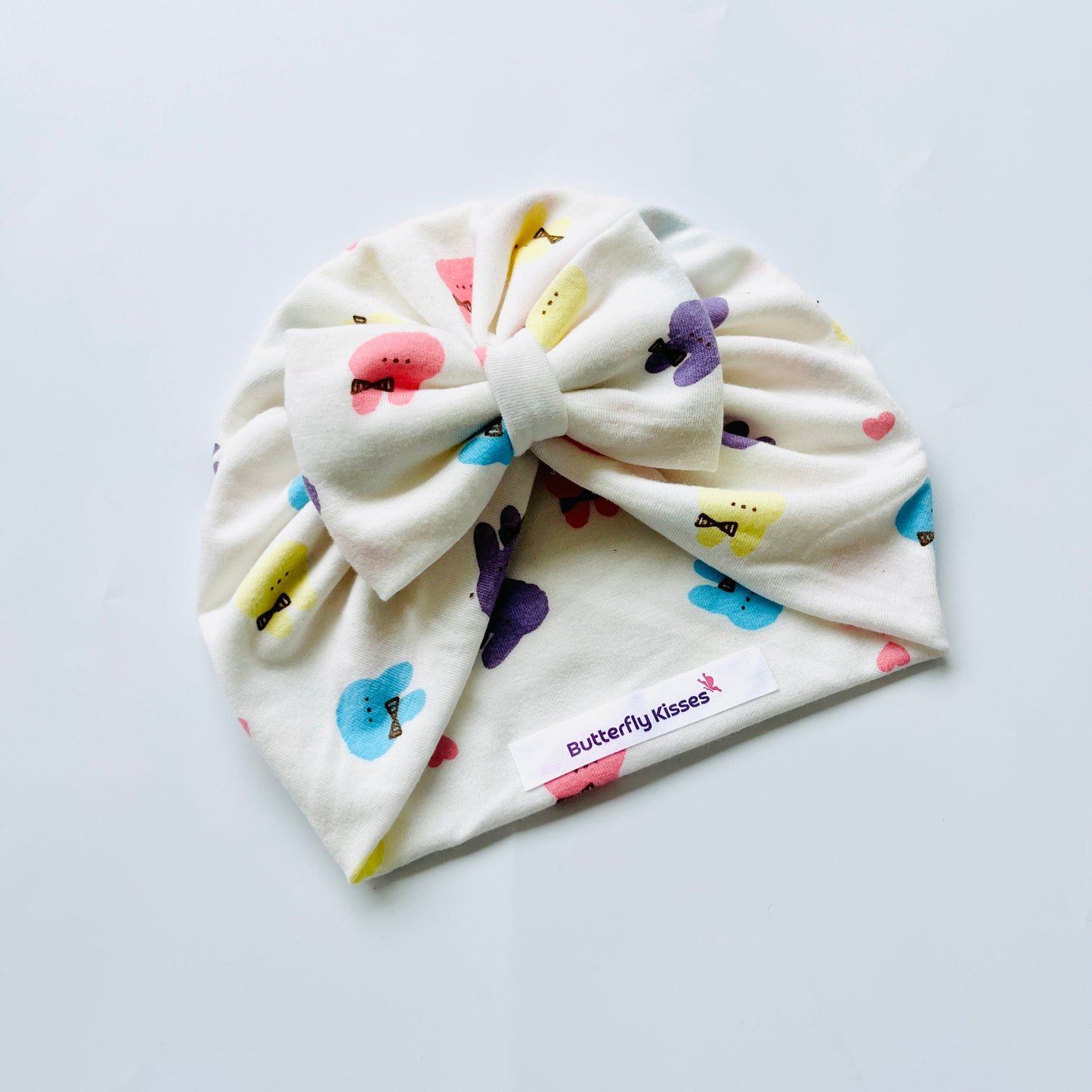 Playful Pastel Critters Baby Bow Turban