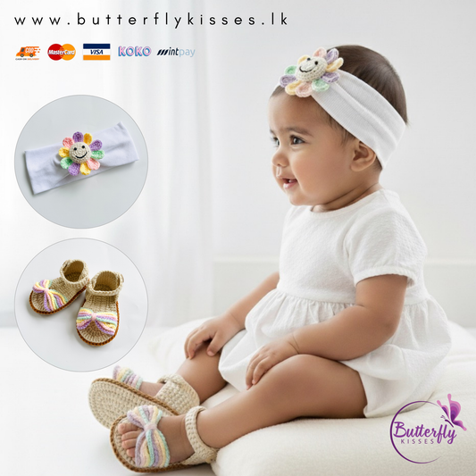 Sunshine Pastel Bloom Headband Baby Girl Gift Set