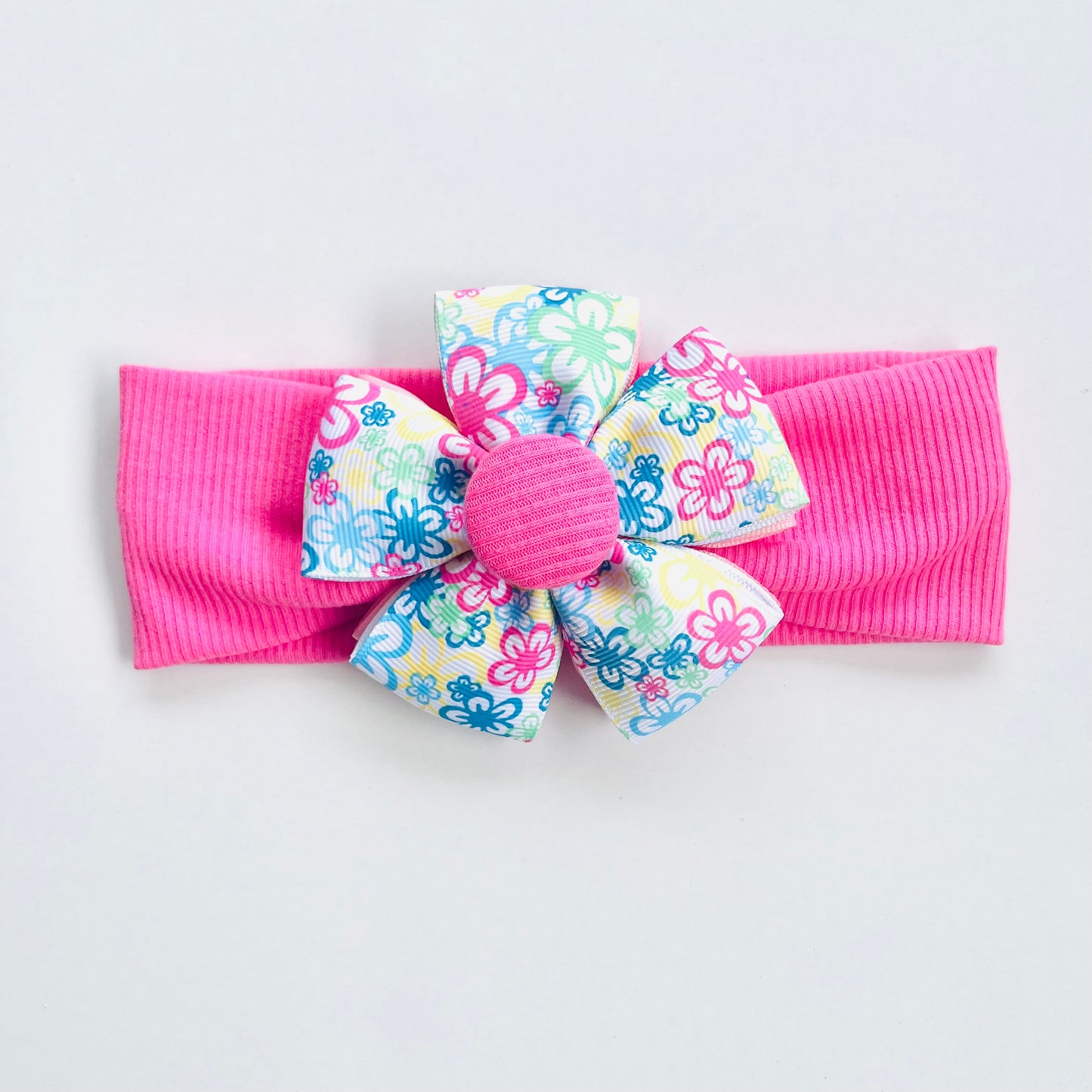 Baby Headband with Ribbon Flower Petals – Soft, Stylish, and Comfortable