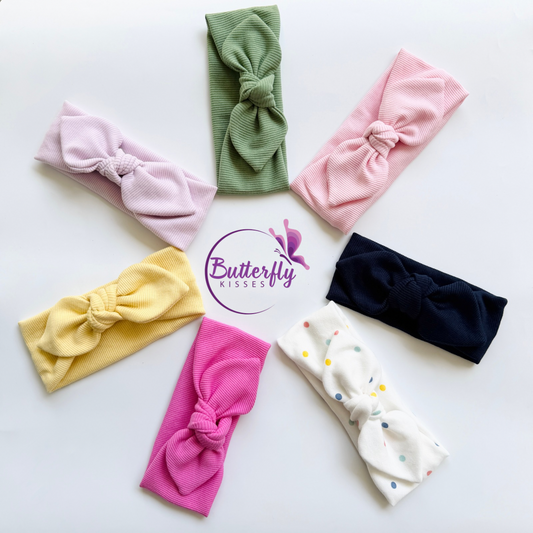 Solid colour classic bunny knot headband