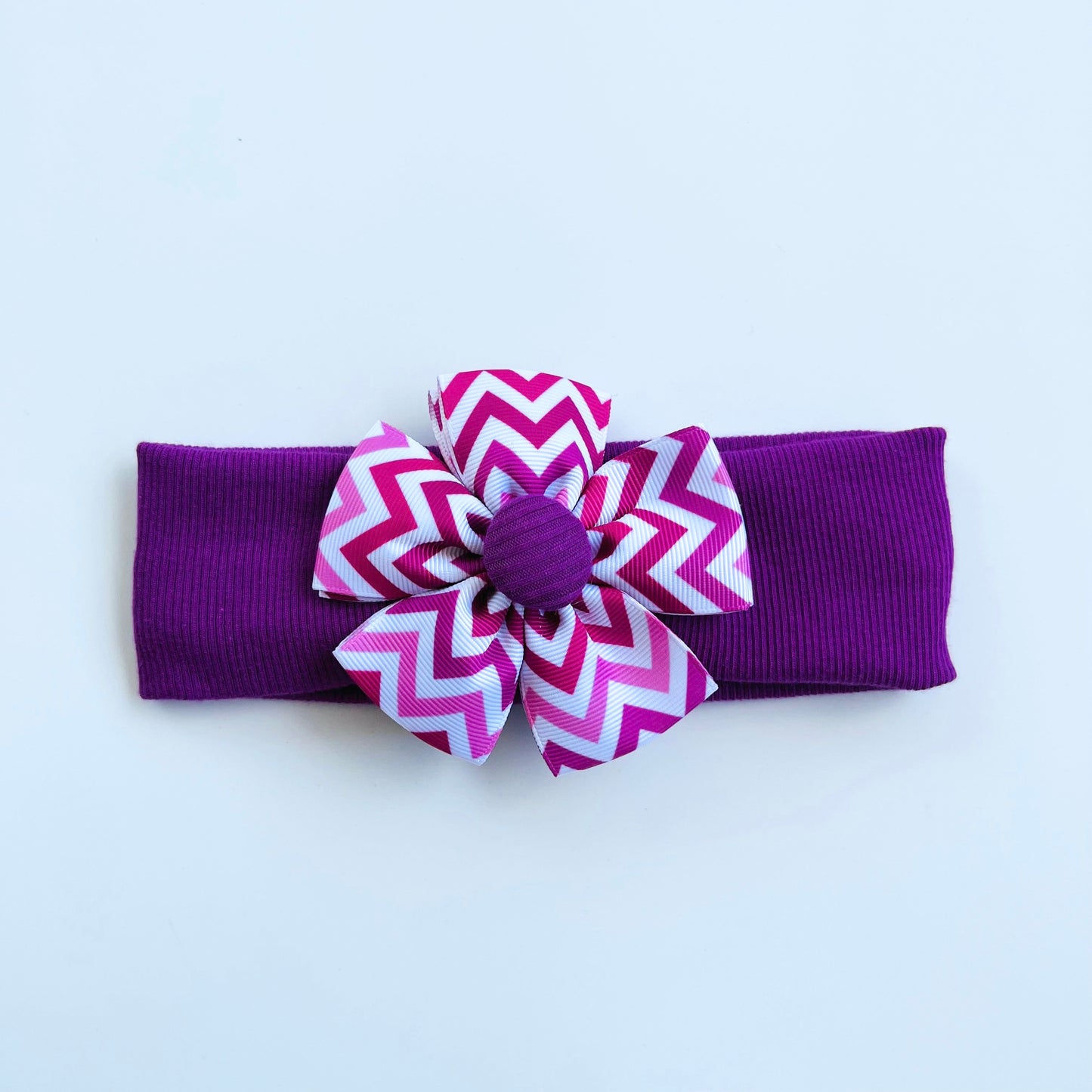 Baby Headband with Ribbon Flower Petals – Soft, Stylish, and Comfortable