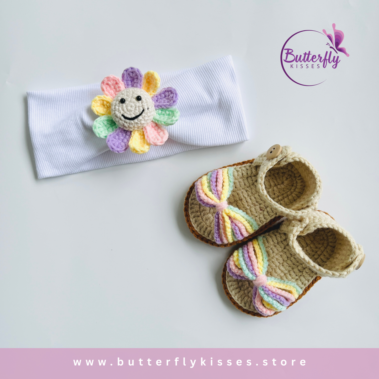 Sunshine Pastel Bloom Headband Baby Girl Gift Set