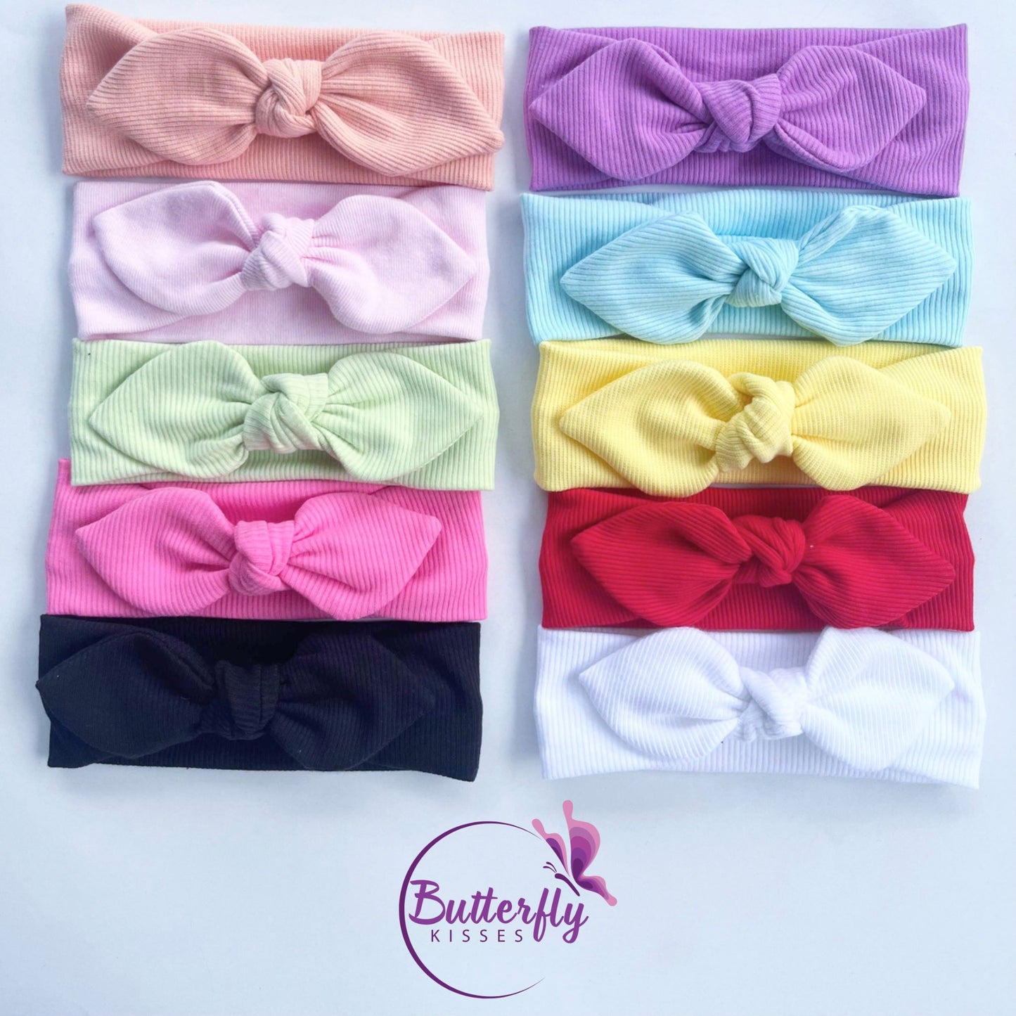 Plain colour classic bunny knot headband