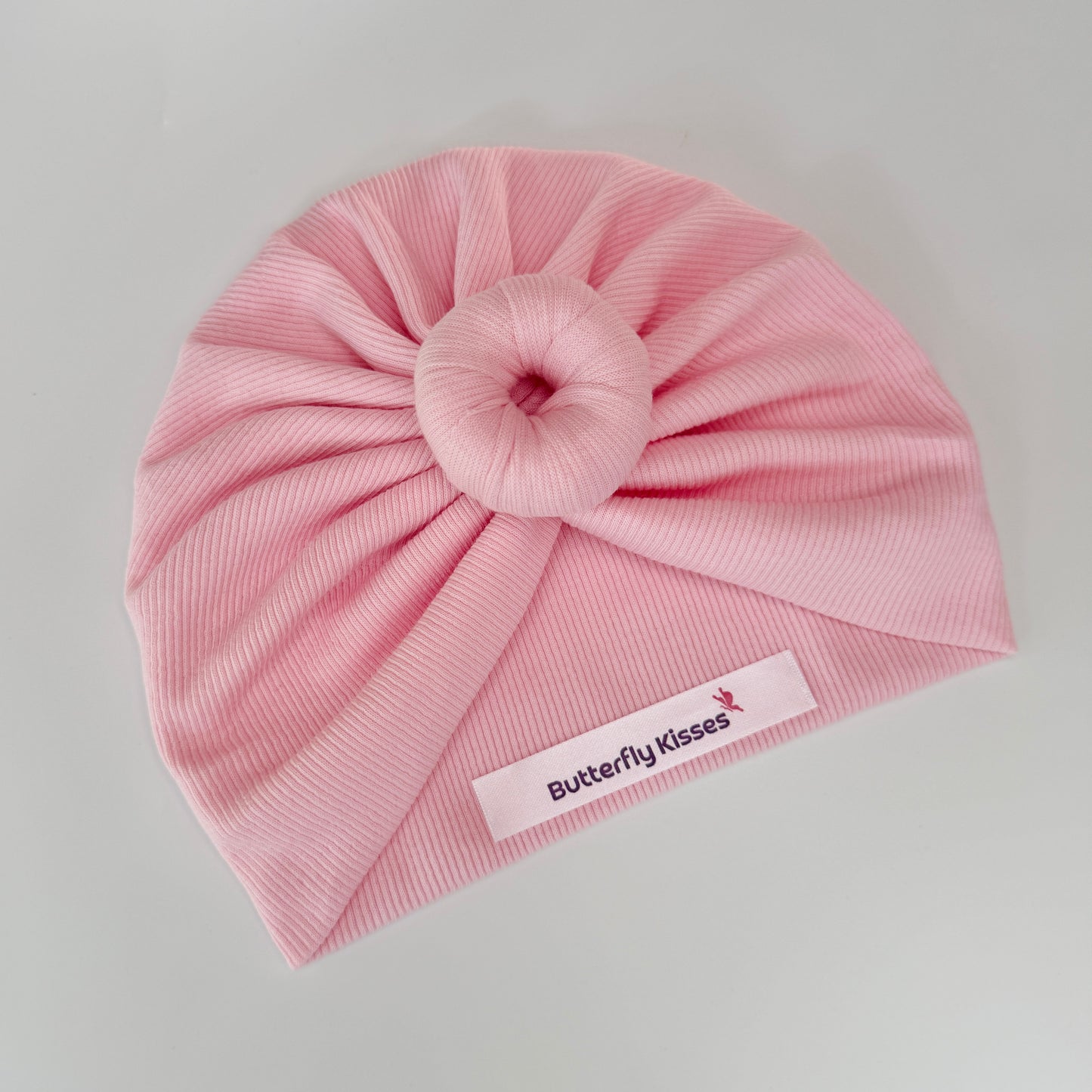 Soft Pink Colour Baby Turban Hats In Bow, Donut & Flower Designs