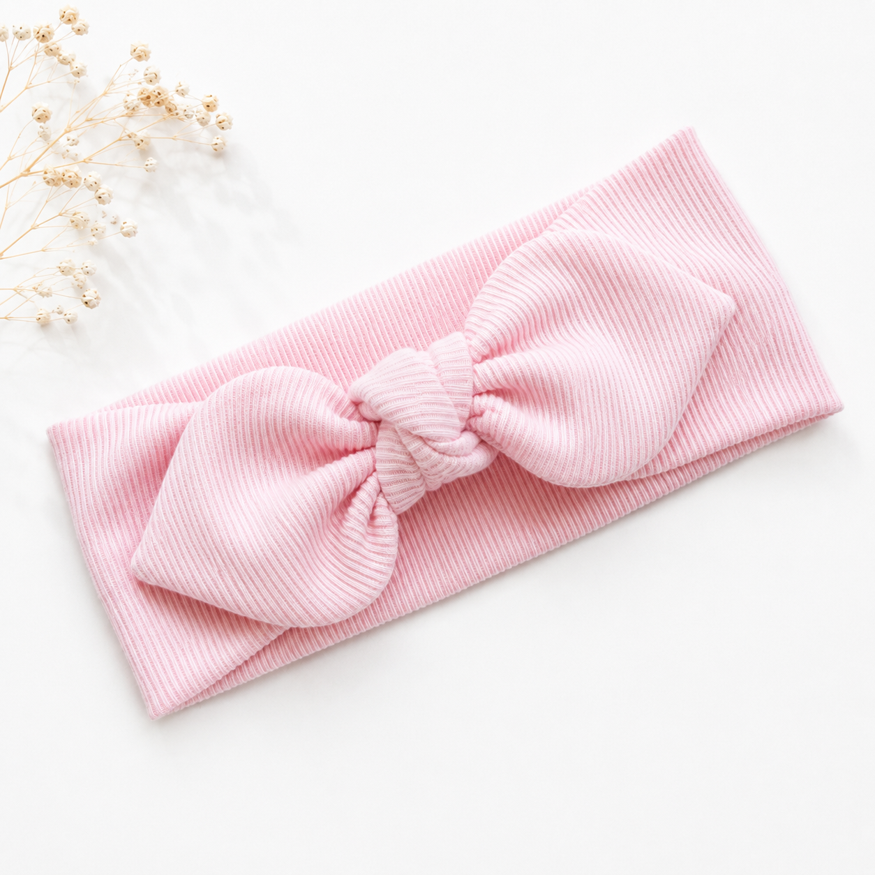 Solid colour classic bunny knot headband