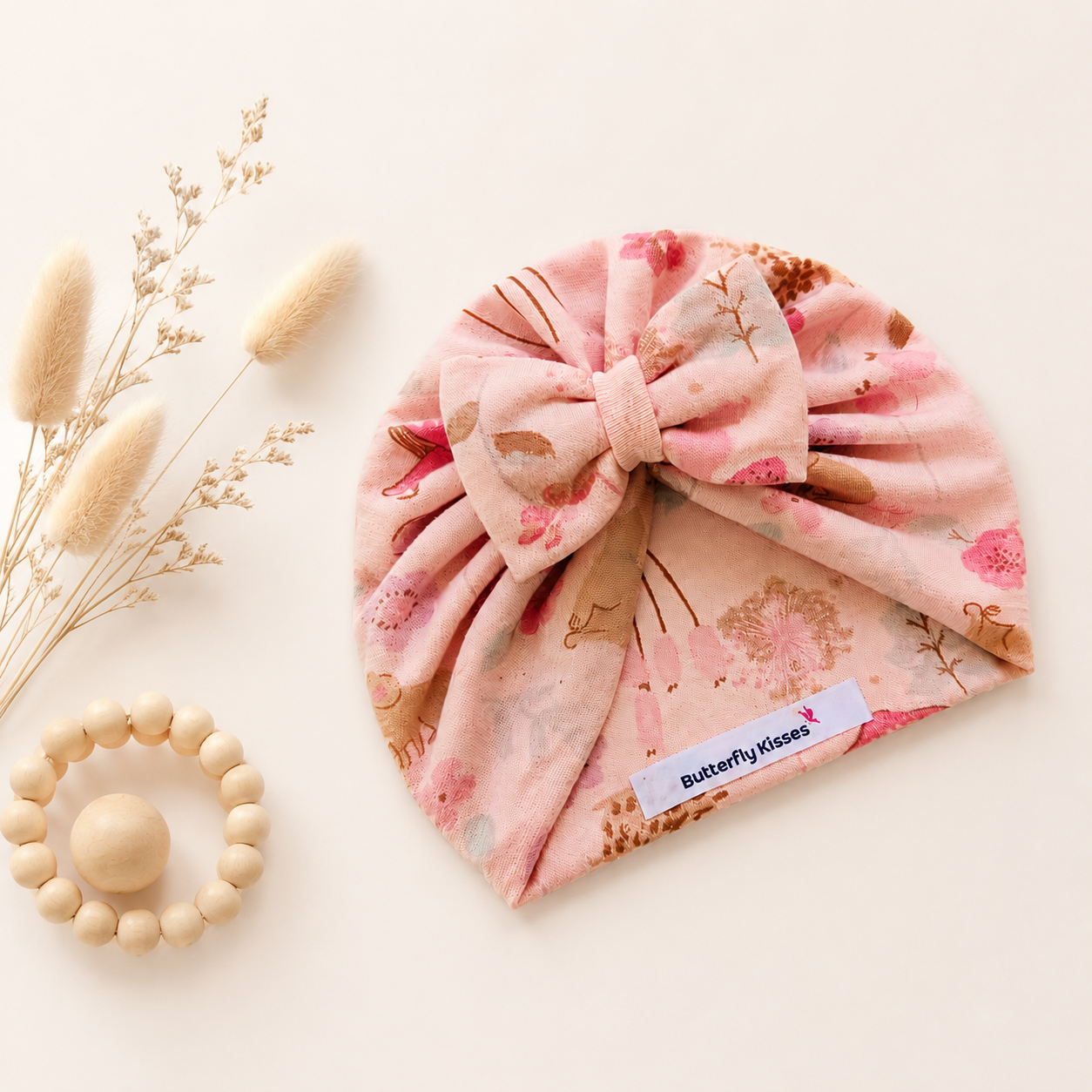 Blush Bloom Bow Turban | Handmade Baby Headwrap