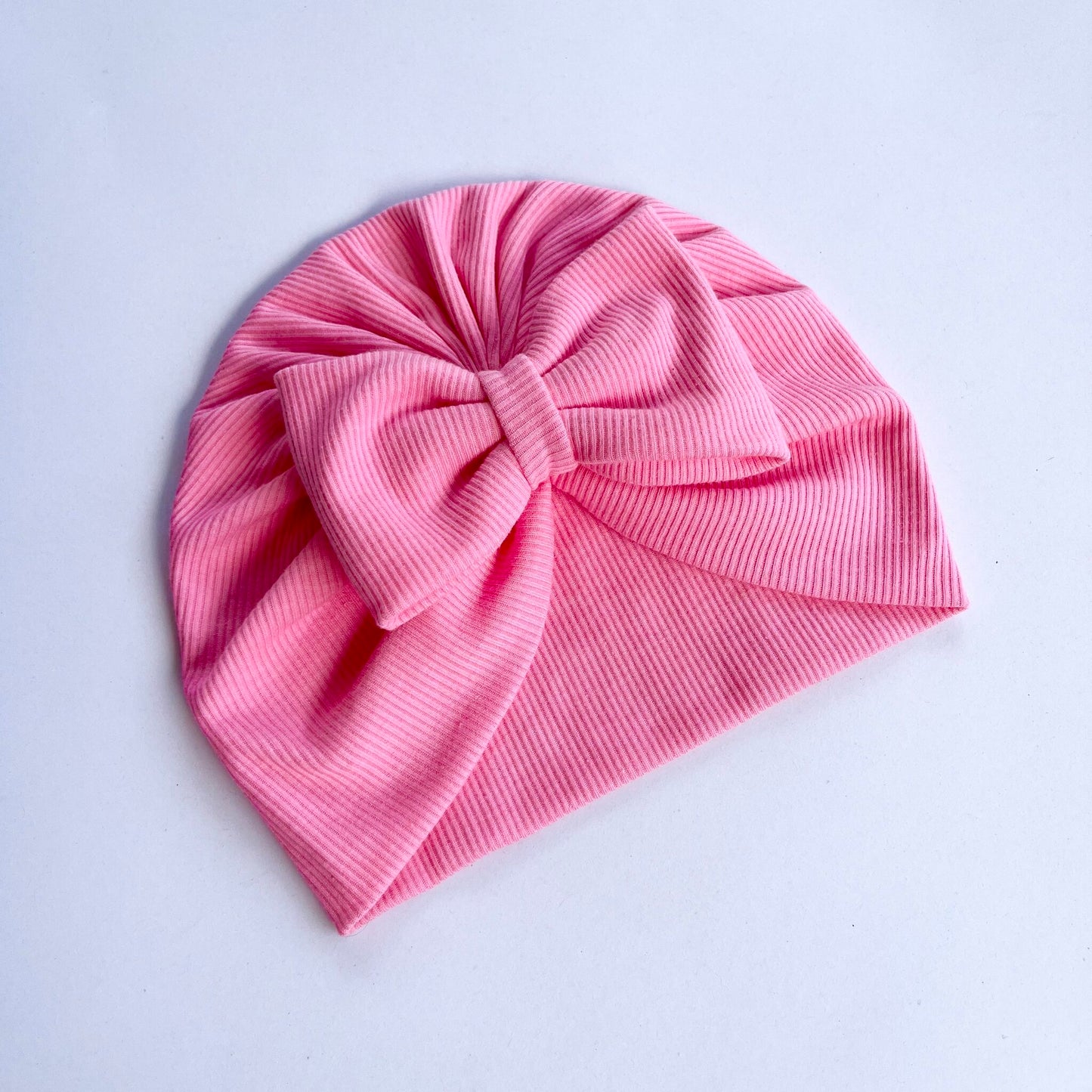 Pink Colour Baby Turban Hat - Bow Design