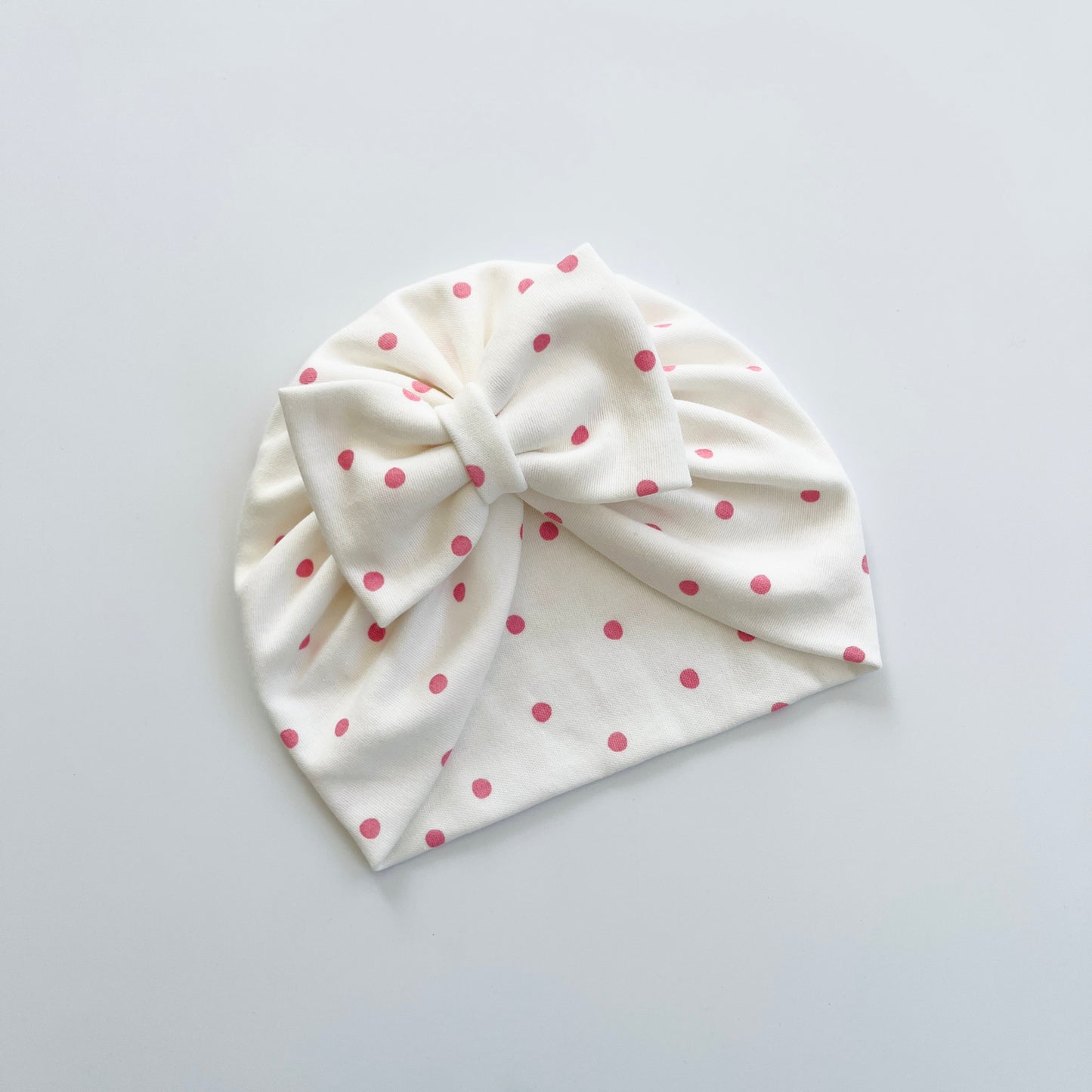 Pink Polka Dot Baby Turban Hat – Bow, Flower & Donut Styles