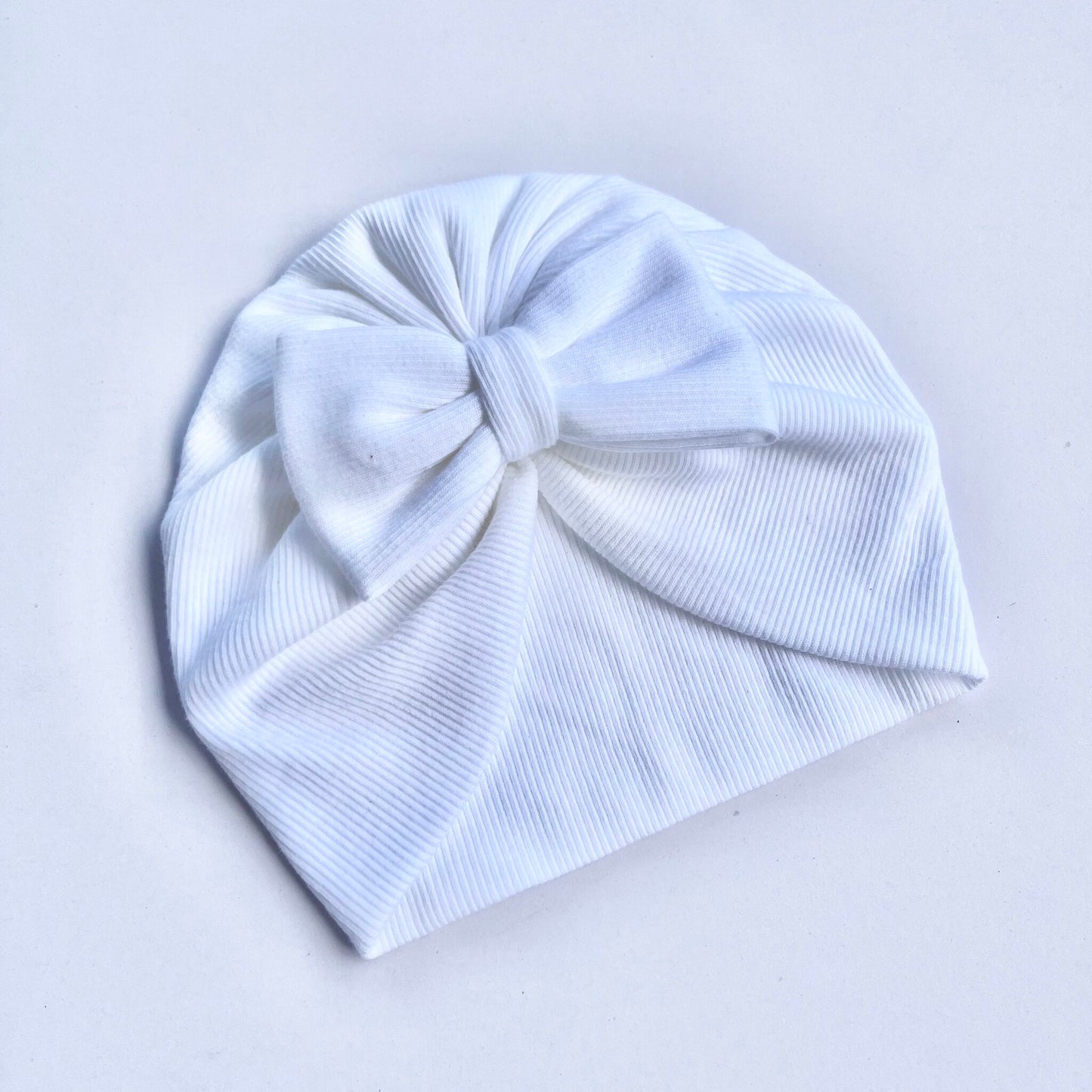 White Colour Baby Turban - Bow Design